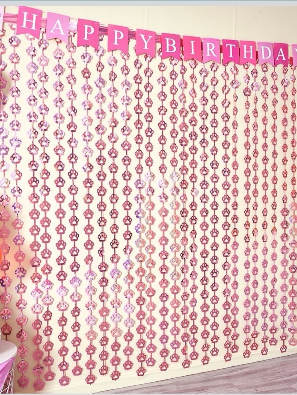 Pink Dog Birthday Supplies with Foil Curtains, balloons, Banner NWT - Picture 3 of 11